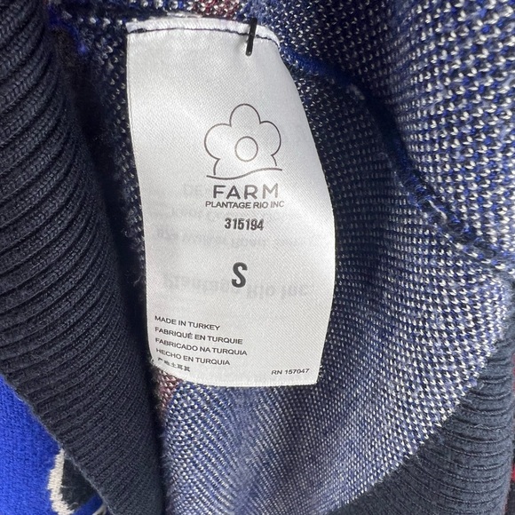 FARM Rio Navy Mixed Prints Knit Cardigan Oversized S - Picture 3 of 8